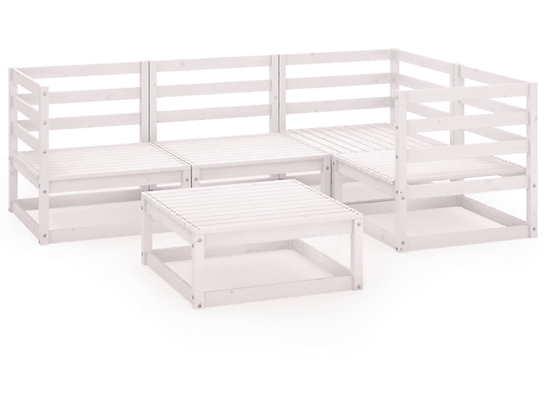 VIDAXL 3075550 Gartentisch- und Stuhlset, Weiß | Gartenmöbel Sets