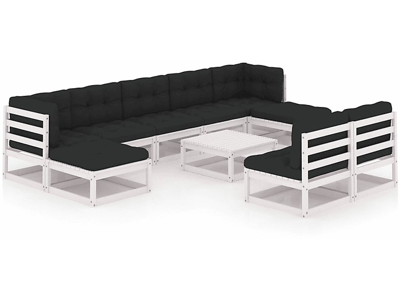 3077140 VIDAXL Gartentisch- Stuhlset, Weiß und