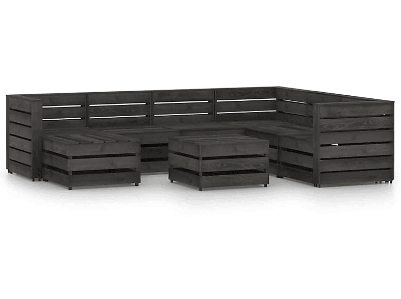 VIDAXL 3068086 Gartentisch- und Stuhlset, Grau