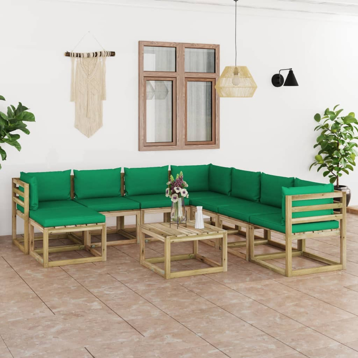Grün VIDAXL und Gartentisch- Stuhlset, 3065107