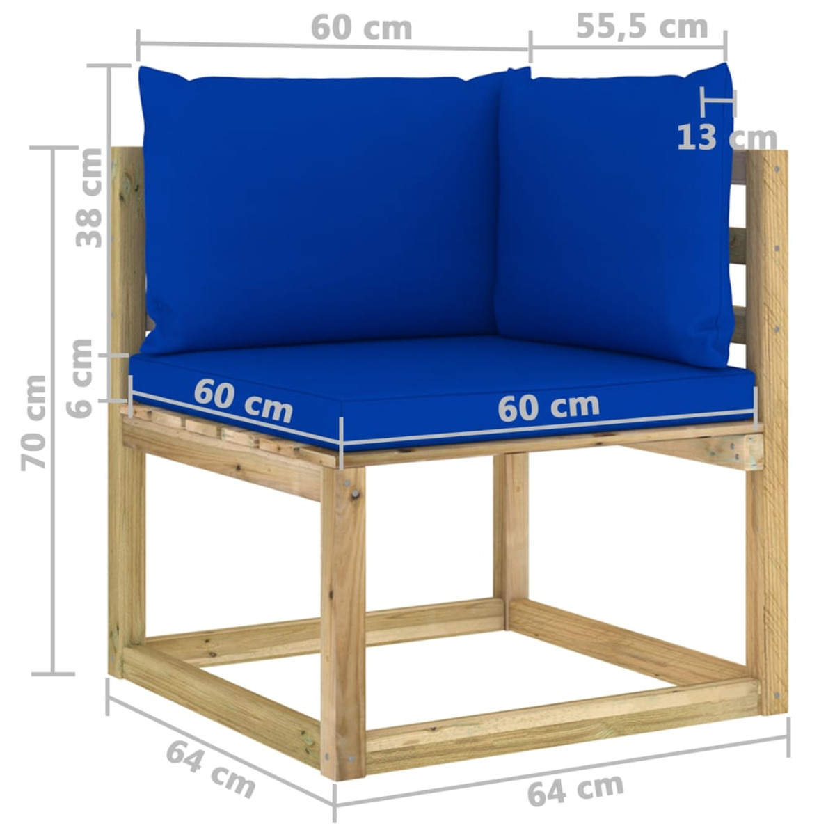 Gartentisch- Stuhlset, und VIDAXL Blau 3065252