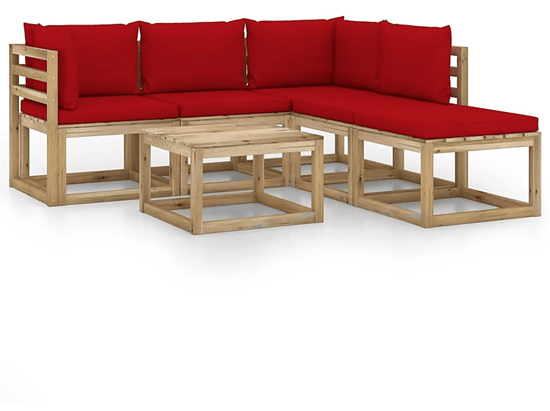 VIDAXL 3065124 Stuhlset, Gartentisch- Rot und