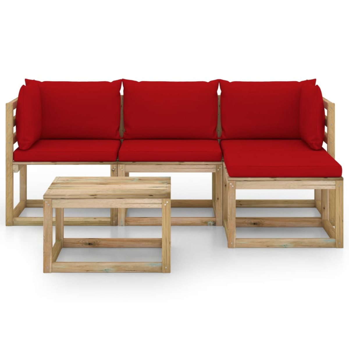 VIDAXL 3065121 Gartentisch- Stuhlset, Rot und