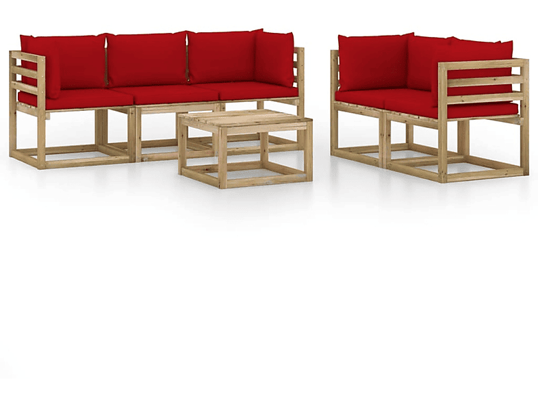 VIDAXL 3065125 Stuhlset, Gartentisch- Rot und