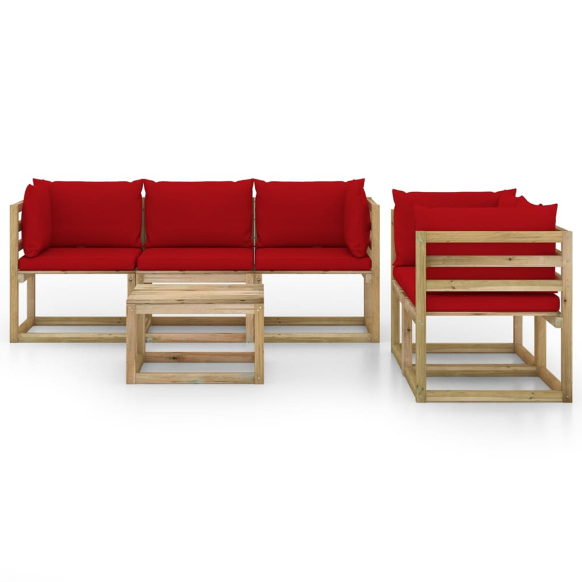 VIDAXL 3065125 Stuhlset, Gartentisch- Rot und