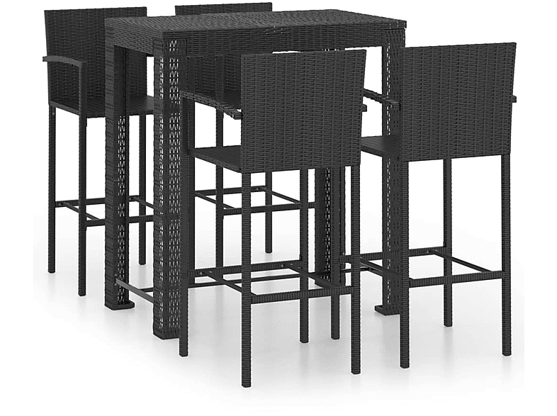 Schwarz Gartentisch- Stuhlset, 3064811 und VIDAXL
