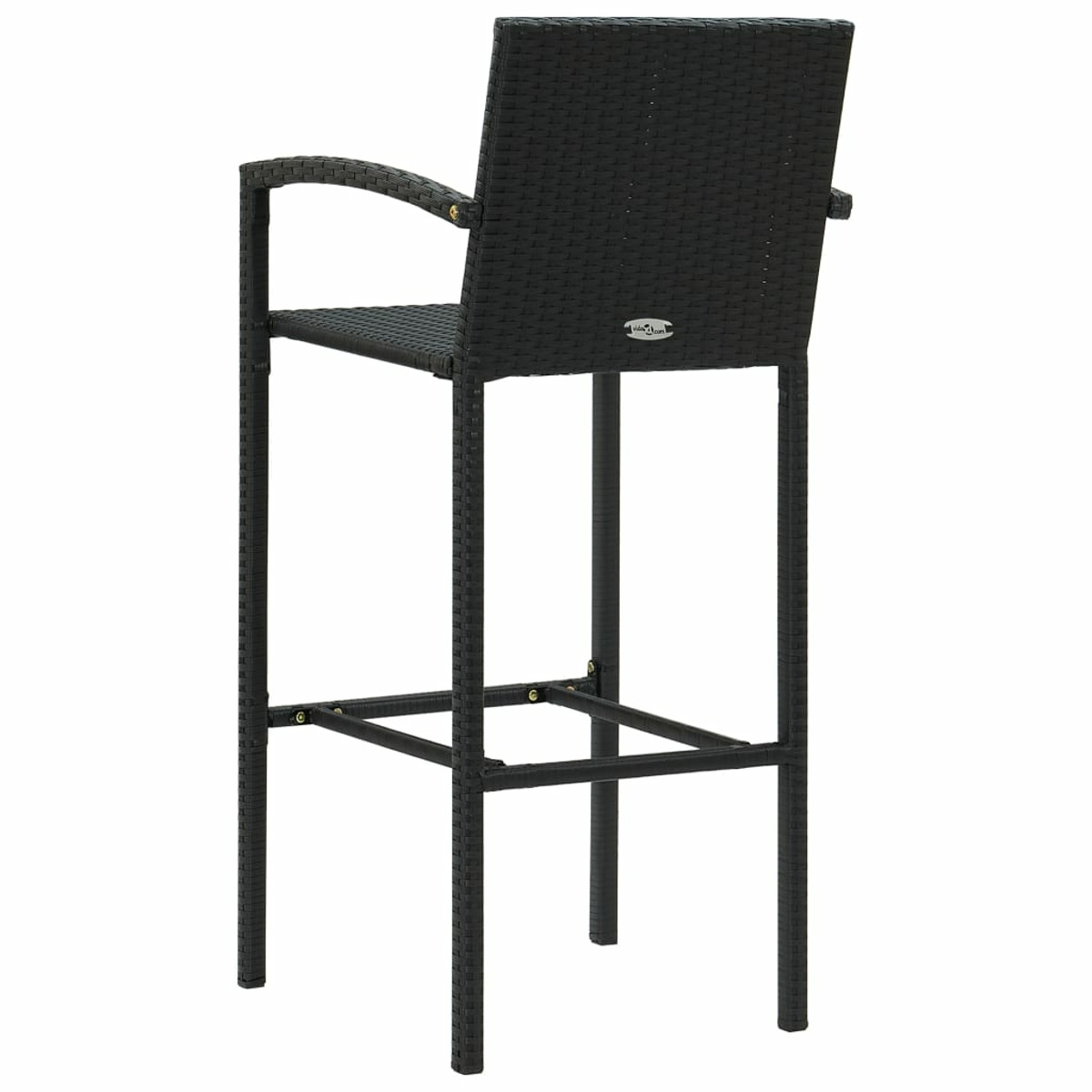 Schwarz Gartentisch- Stuhlset, 3064811 und VIDAXL