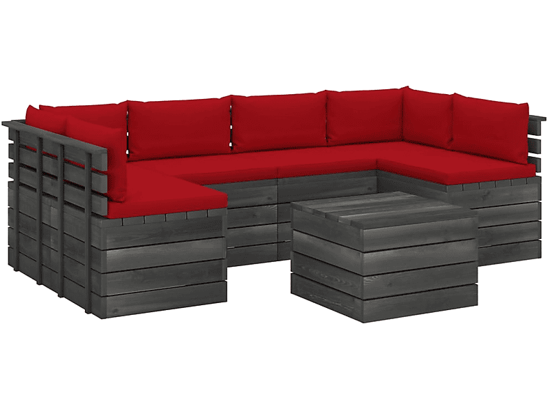 VIDAXL 3061989 Gartentisch- und Stuhlset, Rot | Gartenmöbel Sets