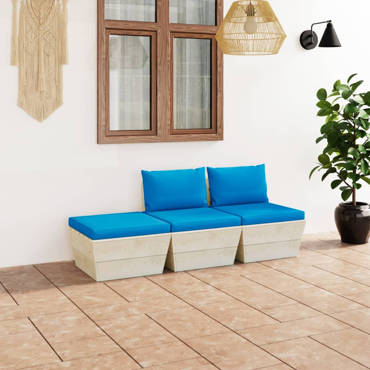 VIDAXL Gartentisch- Stuhlset, und 3063412 Blau