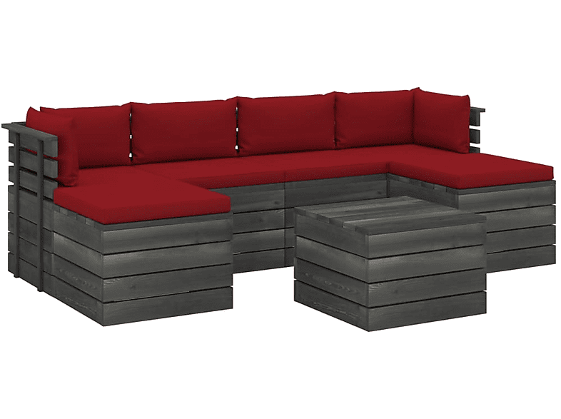 VIDAXL 3061980 Gartentisch- und Stuhlset, Rot