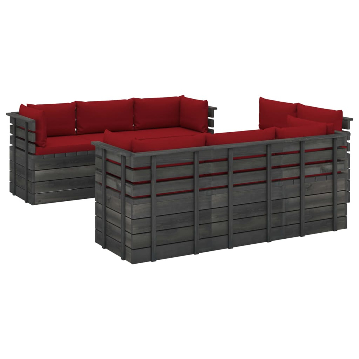 Rot Gartentisch- Stuhlset, 3062004 und VIDAXL