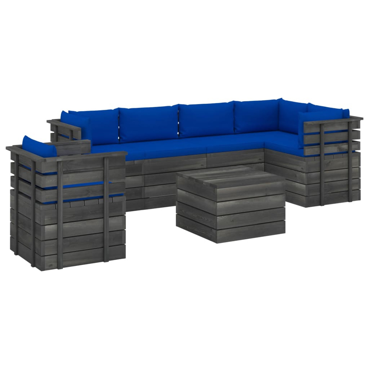 VIDAXL 3061969 Gartentisch- Stuhlset, Blau und