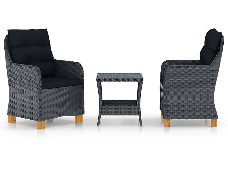 Schwarz VIDAXL Gartentisch- Stuhlset, und 3060180