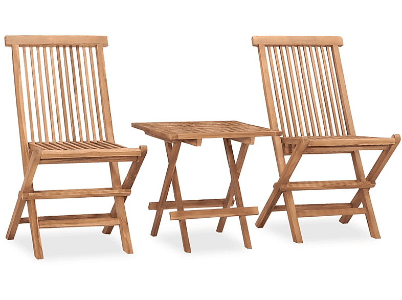 Braun Gartentisch- Stuhlset, VIDAXL und 315455