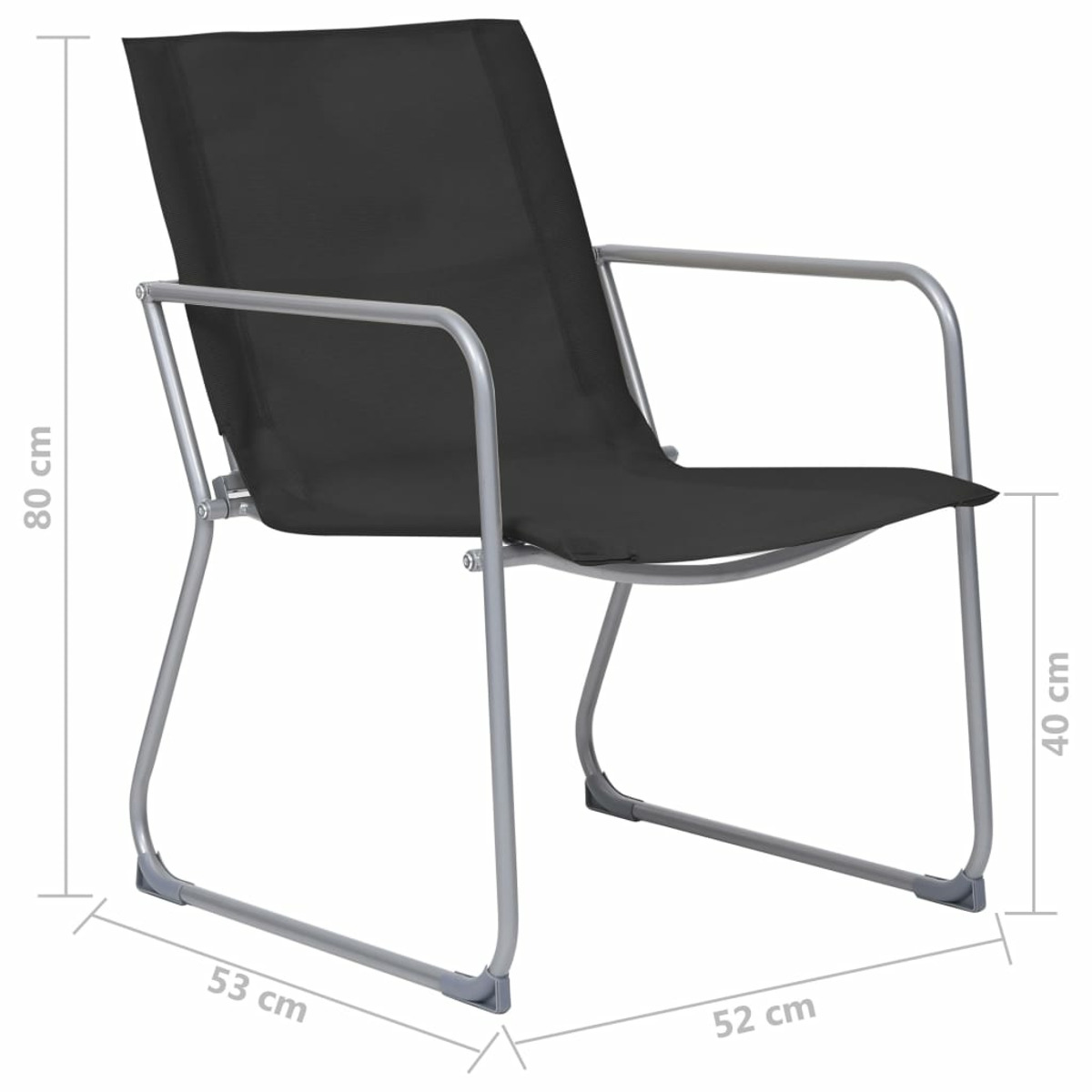 44352 Stuhlset, und VIDAXL Gartentisch- Schwarz