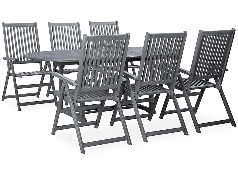 VIDAXL 47278 Gartentisch- und Stuhlset, Grau | Gartenmöbel Sets