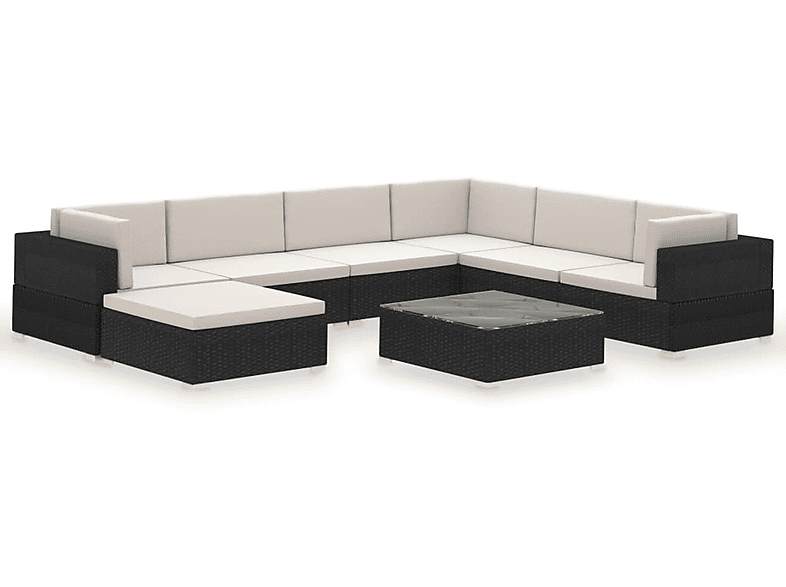 VIDAXL 41261 Schwarz und Stuhlset, Gartentisch