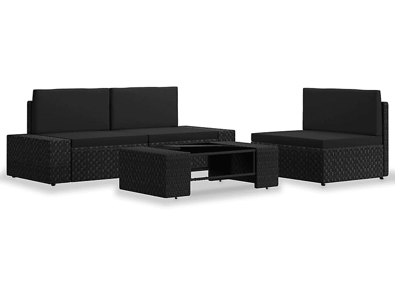 VIDAXL 3054577 Gartentisch- und Stuhlset, Schwarz