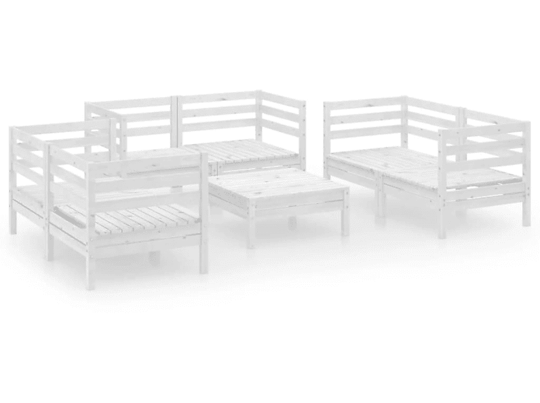 Gartentisch- Weiß und Stuhlset, 3082588 VIDAXL