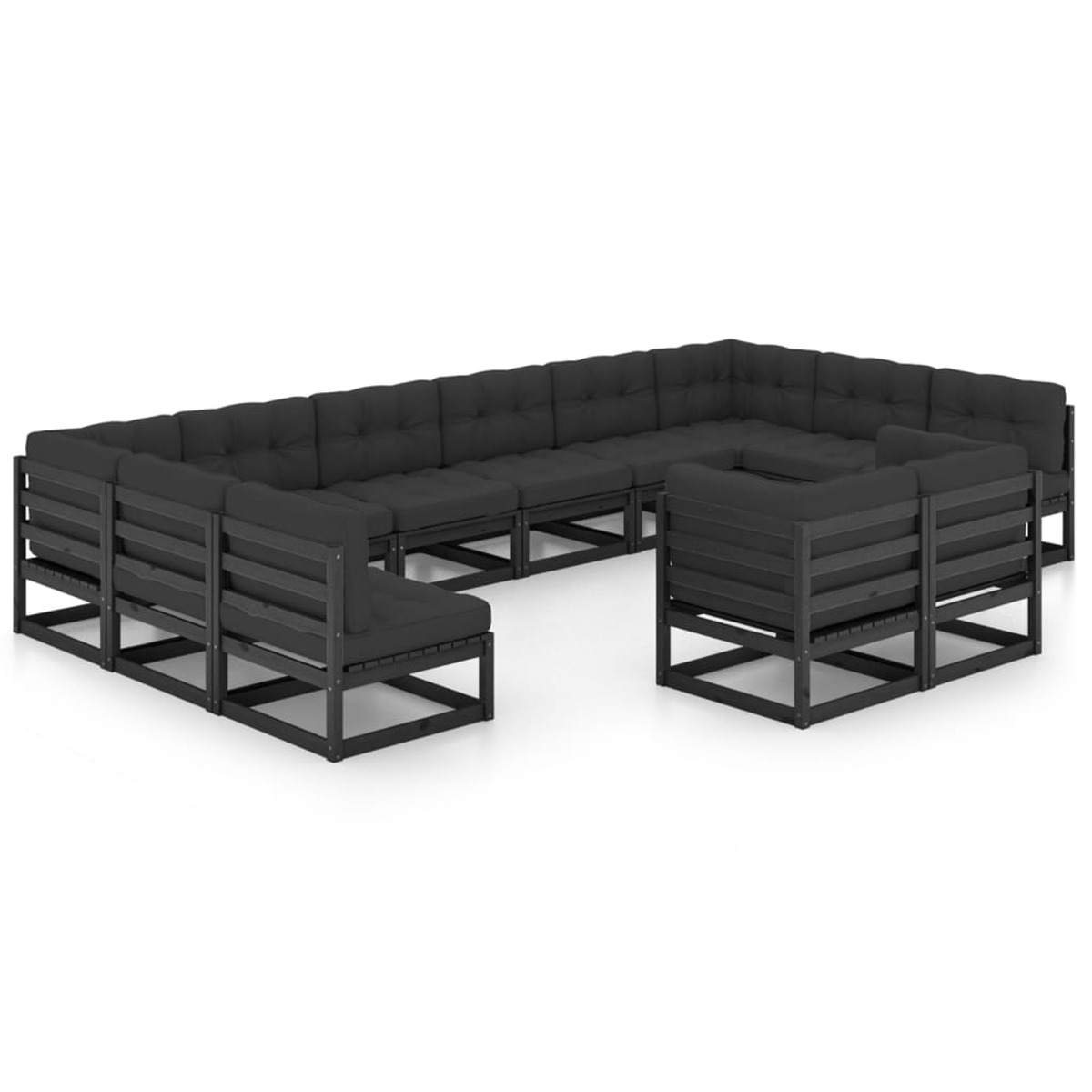 VIDAXL 3077278 Schwarz Stuhlset, Gartentisch- und