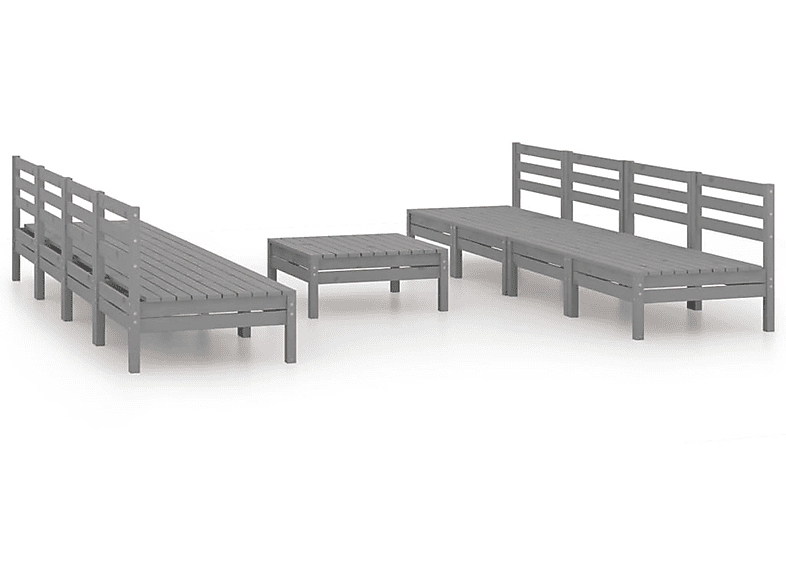 VIDAXL 3082499 Gartentisch- und Stuhlset, Grau | Gartenmöbel Sets