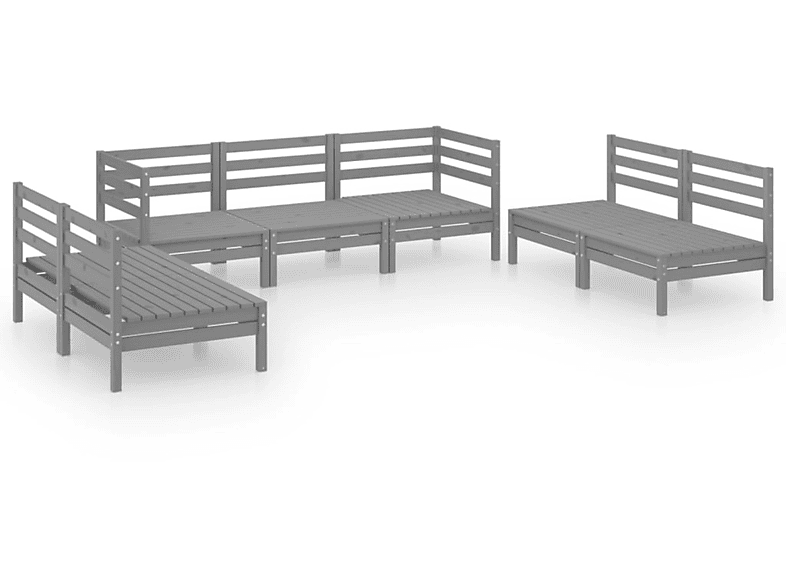 VIDAXL 3082564 Gartentisch- und Stuhlset, Grau | Gartenmöbel Sets