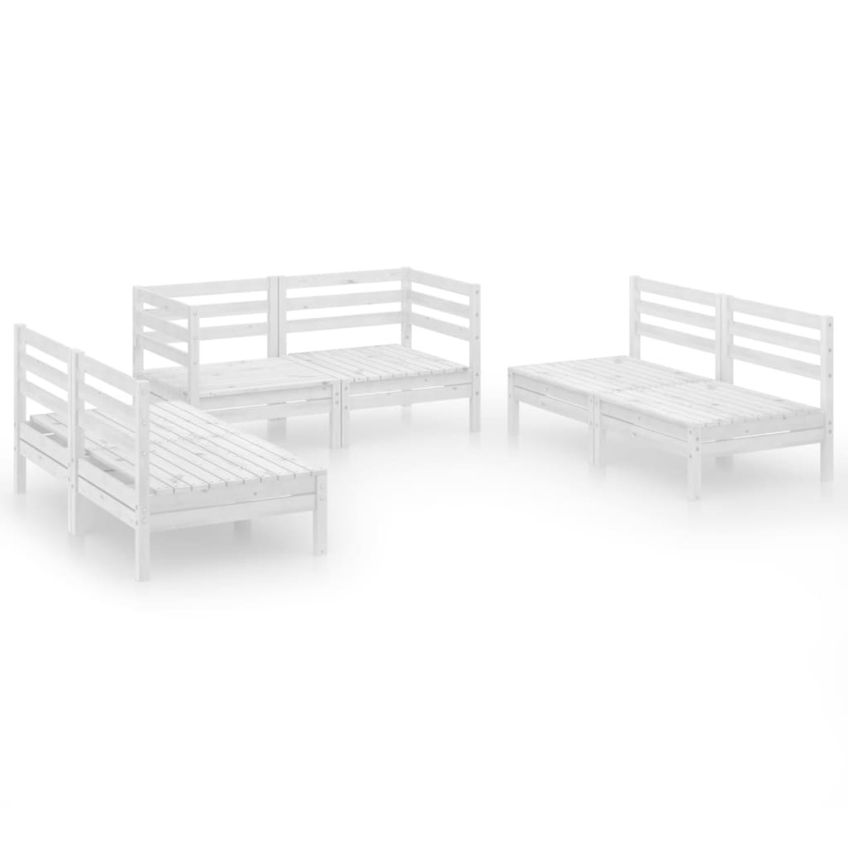 VIDAXL 3082553 Gartentisch- und Stuhlset, Weiß