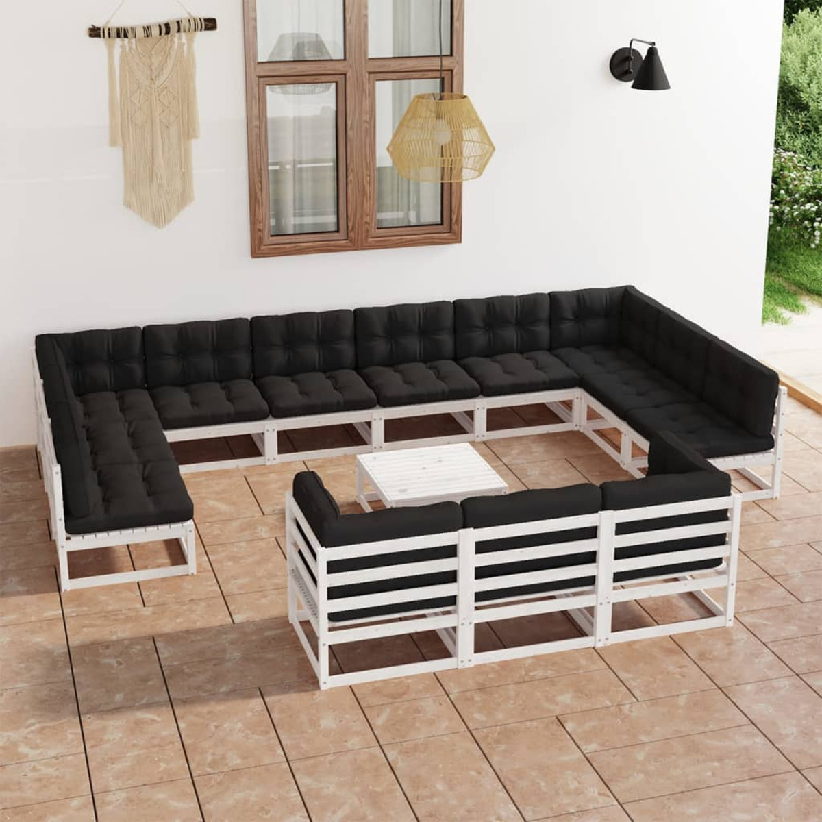 VIDAXL 3077290 und Weiß Stuhlset, Gartentisch