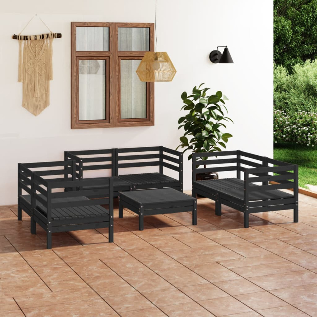 Schwarz Stuhlset, VIDAXL und 3082591 Gartentisch-