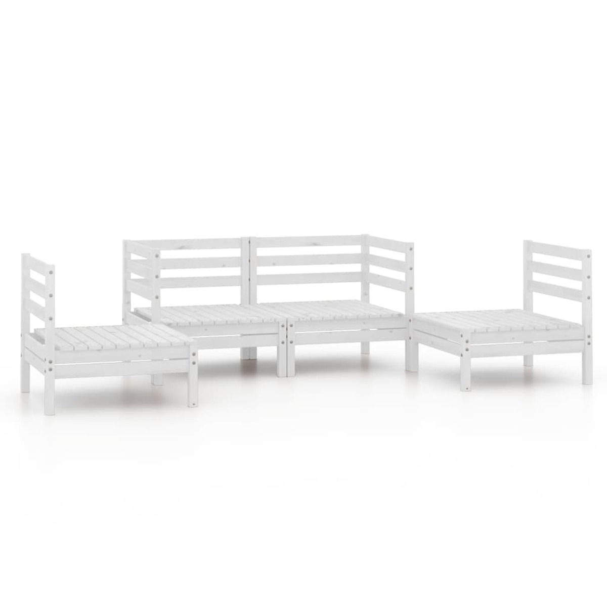 VIDAXL 3082523 Weiß und Gartentisch- Stuhlset,