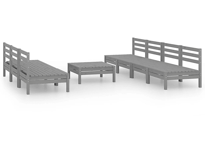 VIDAXL 3082494 Gartentisch- und Stuhlset, Grau | Gartenmöbel Sets