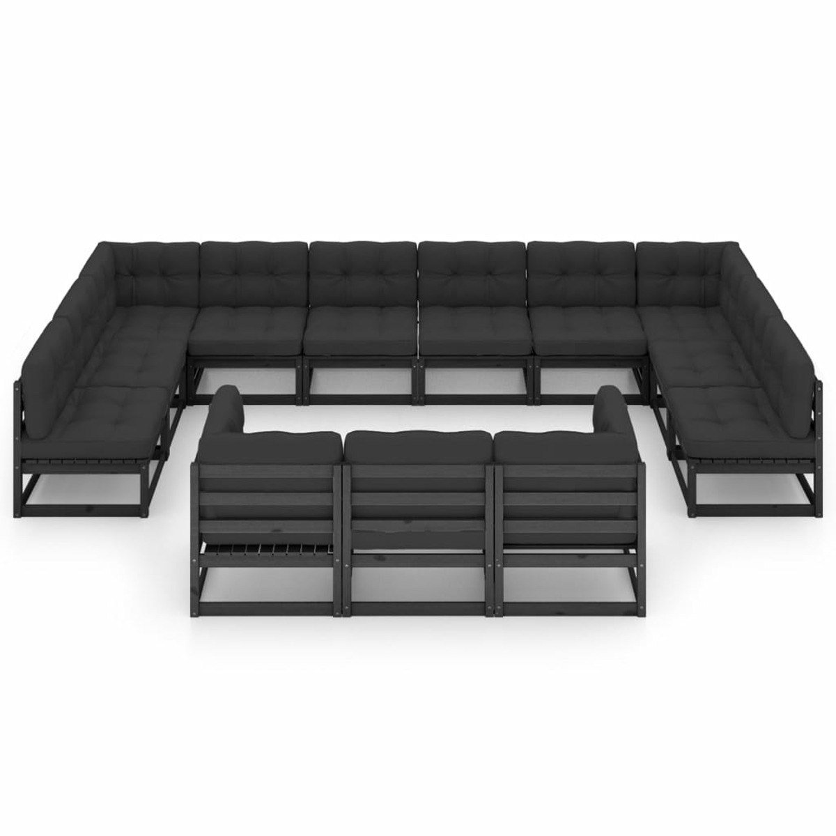 3077288 Schwarz Gartentisch- VIDAXL und Stuhlset,