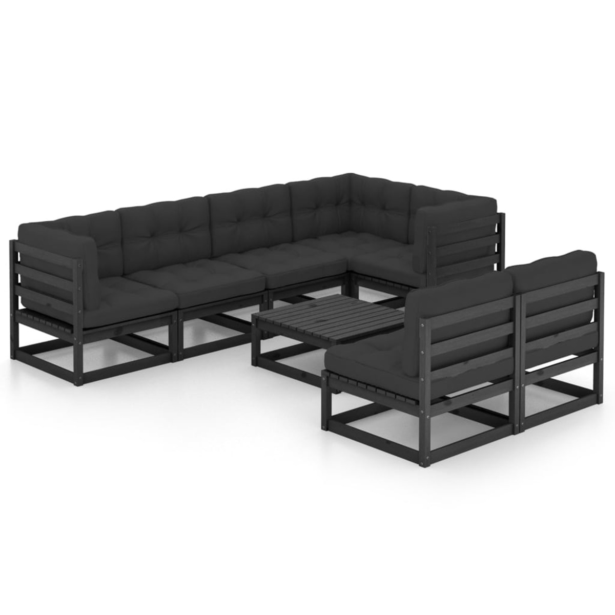 VIDAXL 3076663 Gartentisch- und Stuhlset, Schwarz