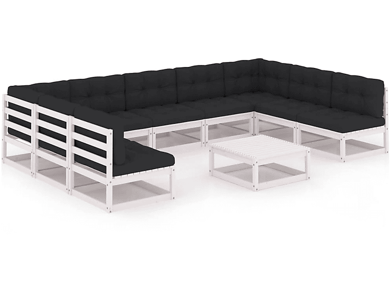 VIDAXL 3077200 Gartentisch- und Stuhlset, Weiß | Gartenmöbel Sets