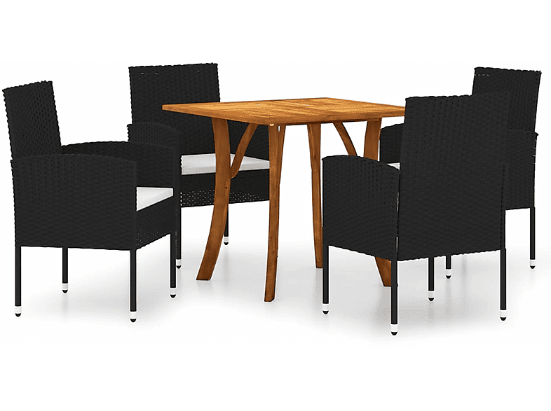 Schwarz Stuhlset, und VIDAXL Gartentisch- 3071916