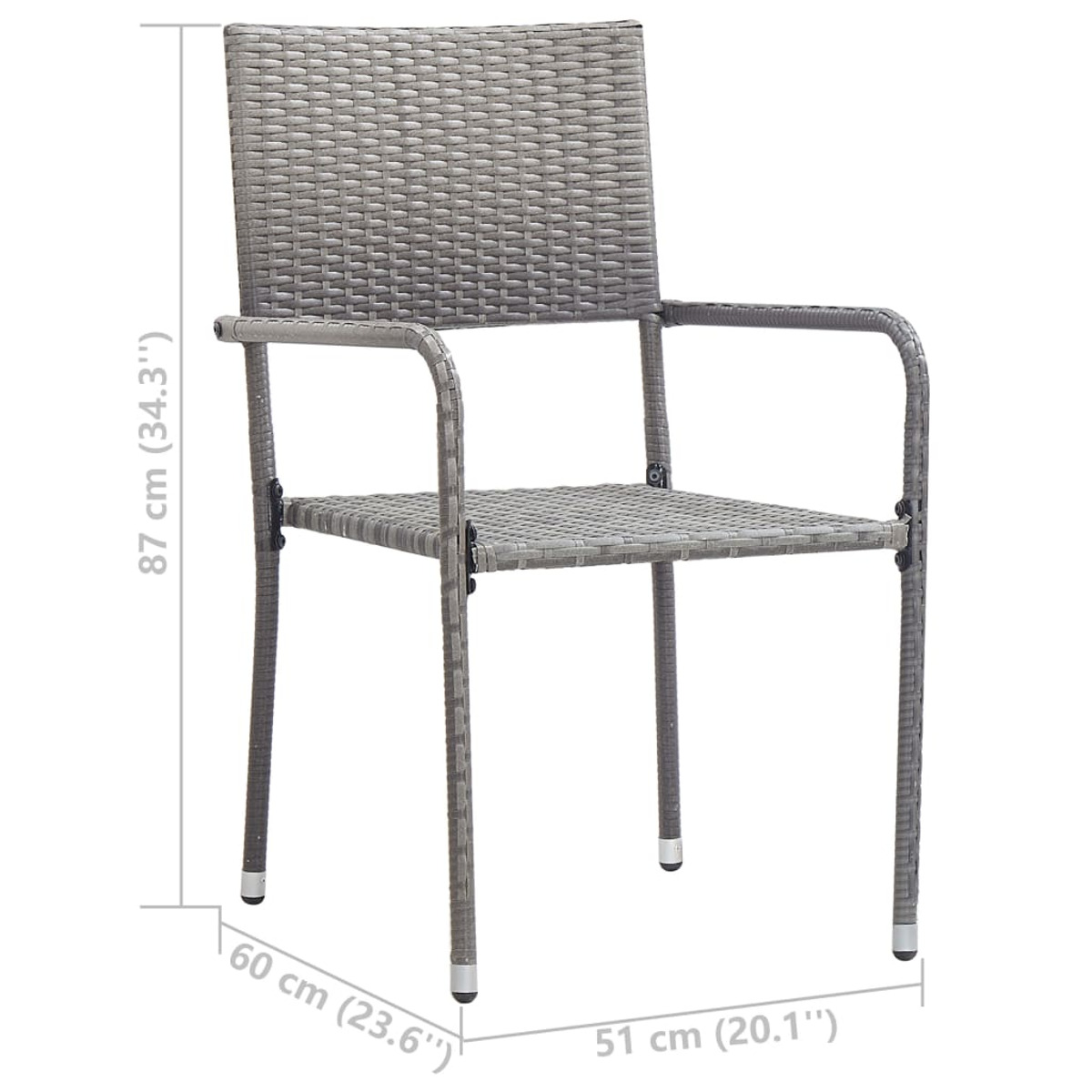 und Grau 3072480 Stuhlset, VIDAXL Gartentisch-