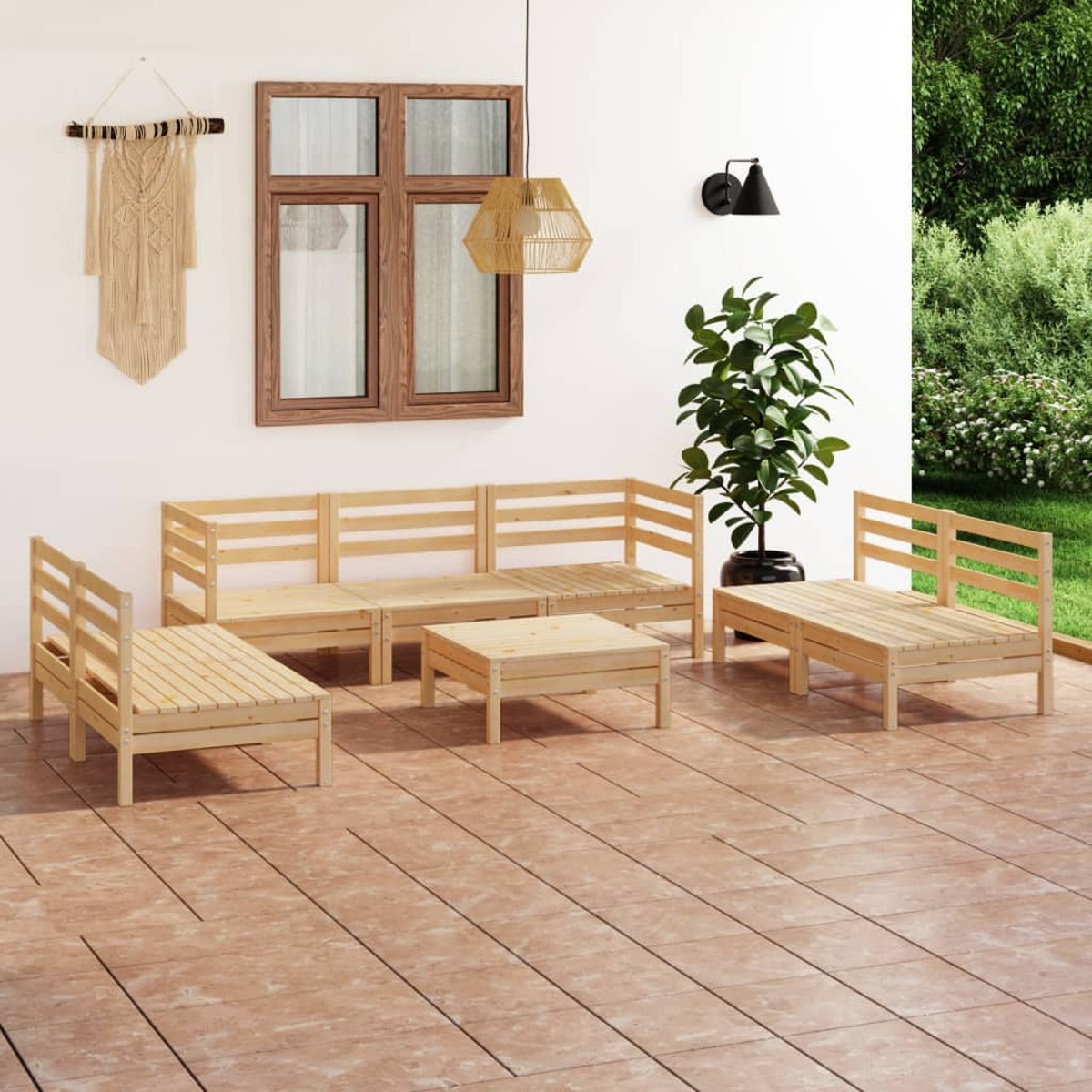 und 3082567 Gartentisch- Braun Stuhlset, VIDAXL