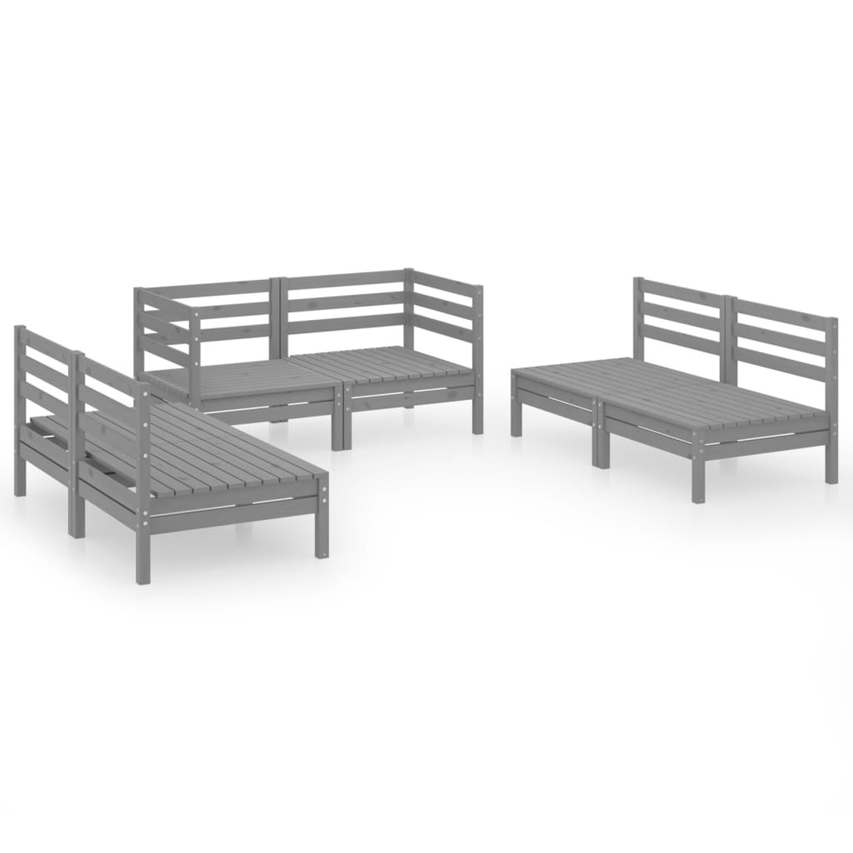 Grau Gartentisch- Stuhlset, 3082554 VIDAXL und