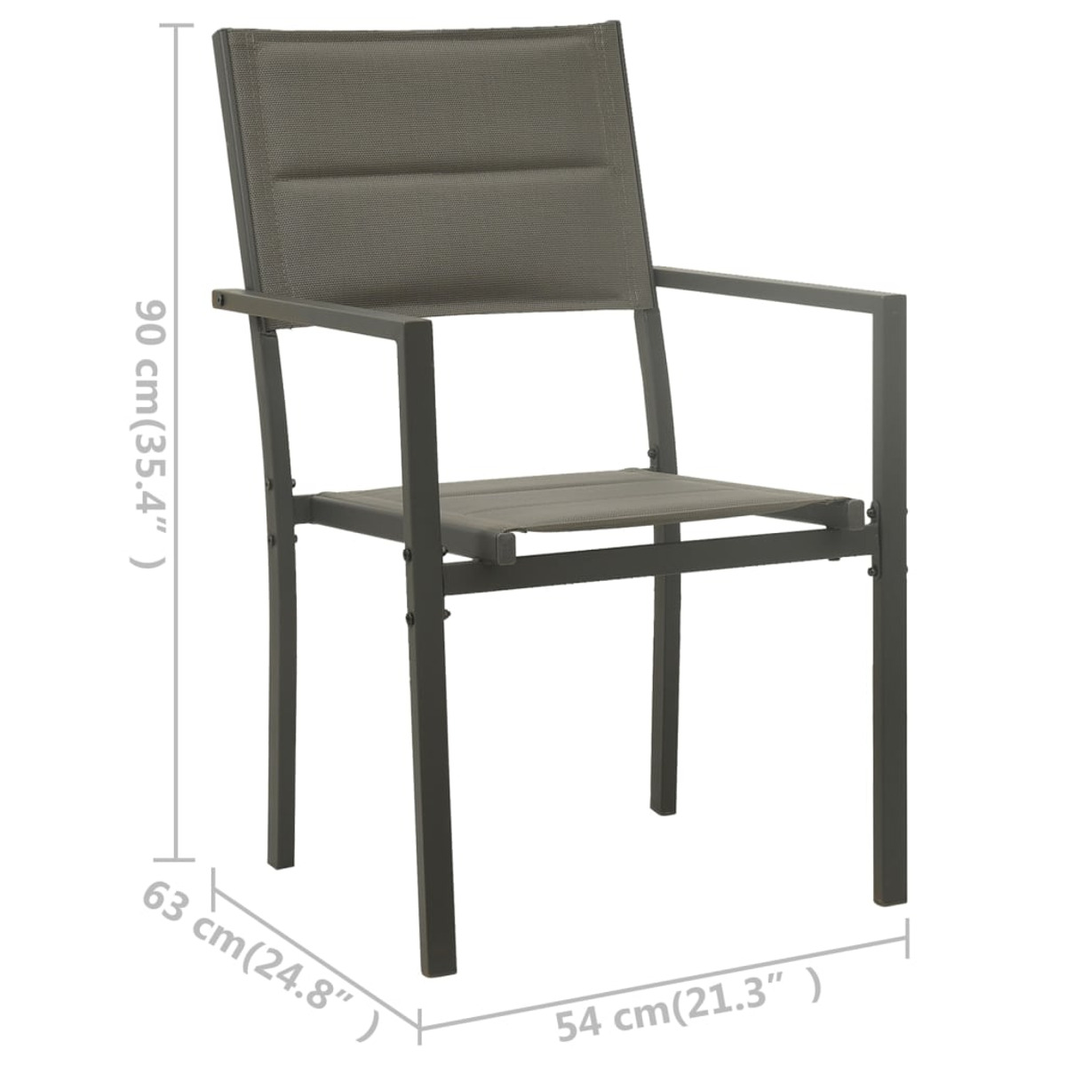 3073532 Stuhlset, Gartentisch- VIDAXL Schwarz und