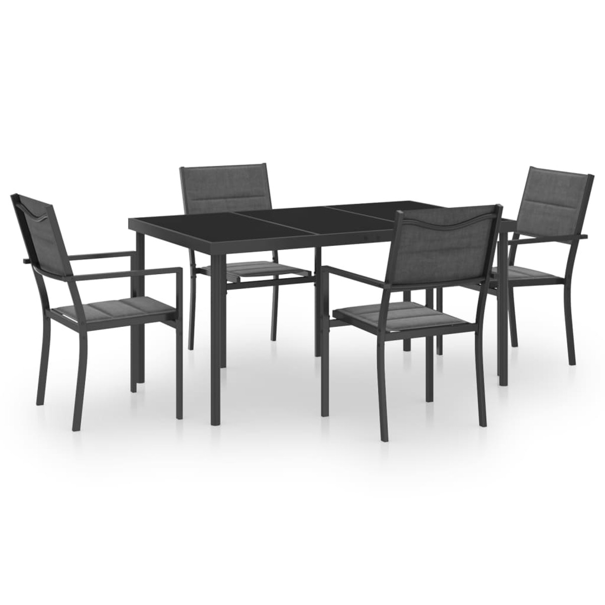Grau Gartentisch- und Stuhlset, VIDAXL 3073525