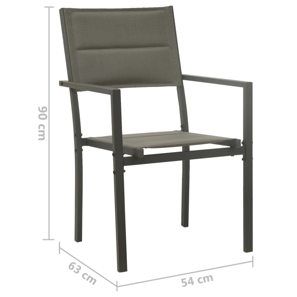 Grau Gartentisch- und Stuhlset, VIDAXL 3073525