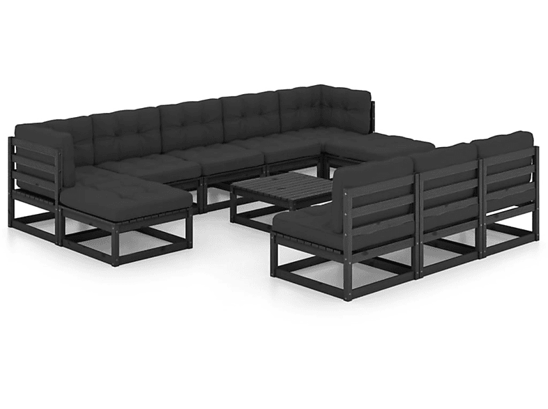 VIDAXL 3077153 Gartentisch- und Stuhlset, Schwarz