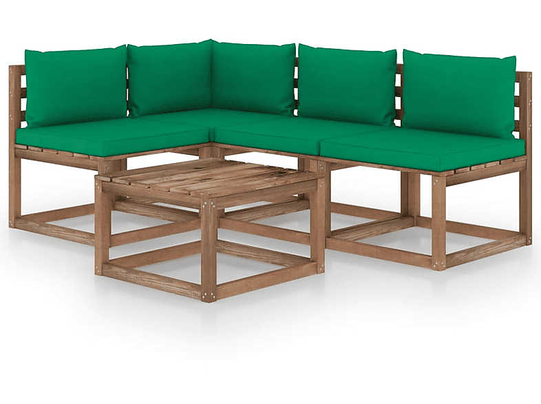 VIDAXL 3067373 Gartentisch- und Stuhlset, Grün | Gartenmöbel Sets