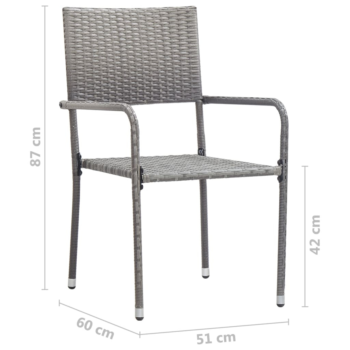 VIDAXL 3071912 Gartentisch- Stuhlset, und Grau