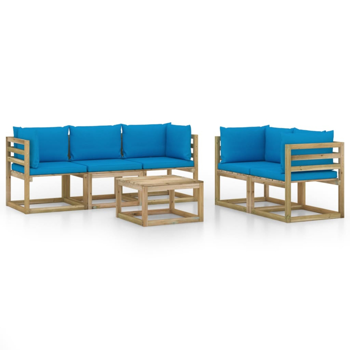 Blau und Gartentisch- 3065065 Stuhlset, VIDAXL