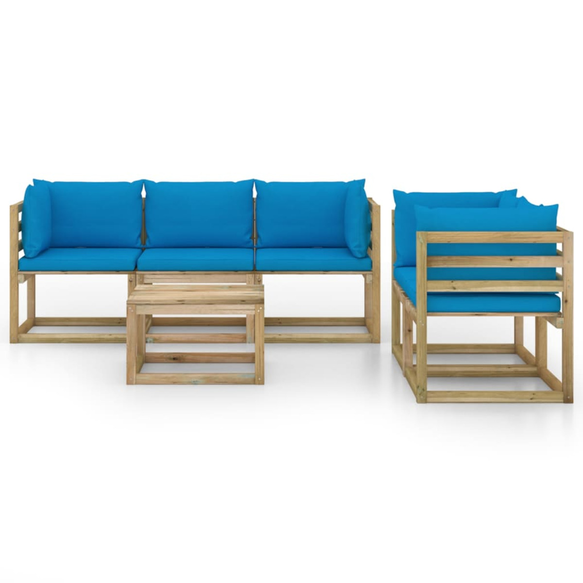 VIDAXL Gartentisch- Blau 3065065 Stuhlset, und