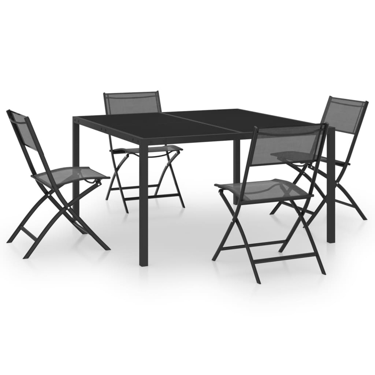 Gartentisch- Stuhlset, Schwarz und VIDAXL 3073534