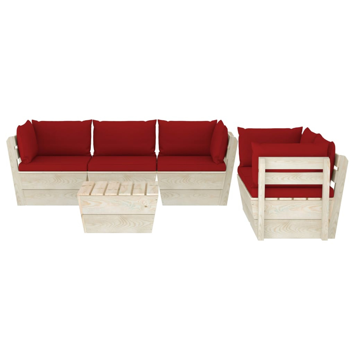 Rot Gartentisch- Stuhlset, und VIDAXL 3063525