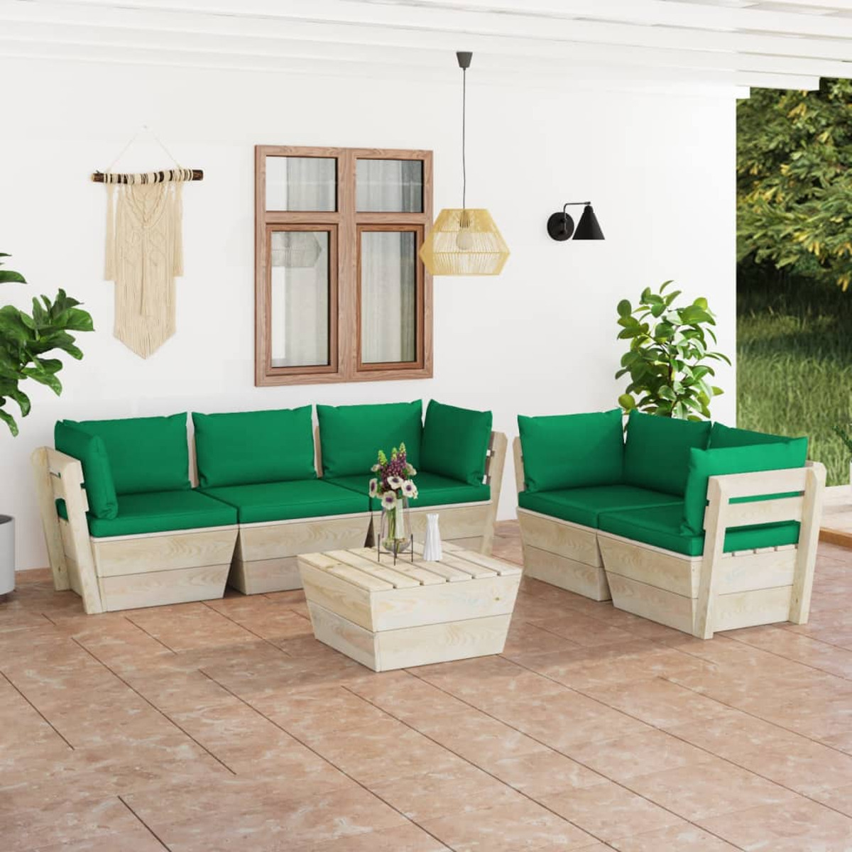 Grün Gartentisch- VIDAXL 3063521 Stuhlset, und