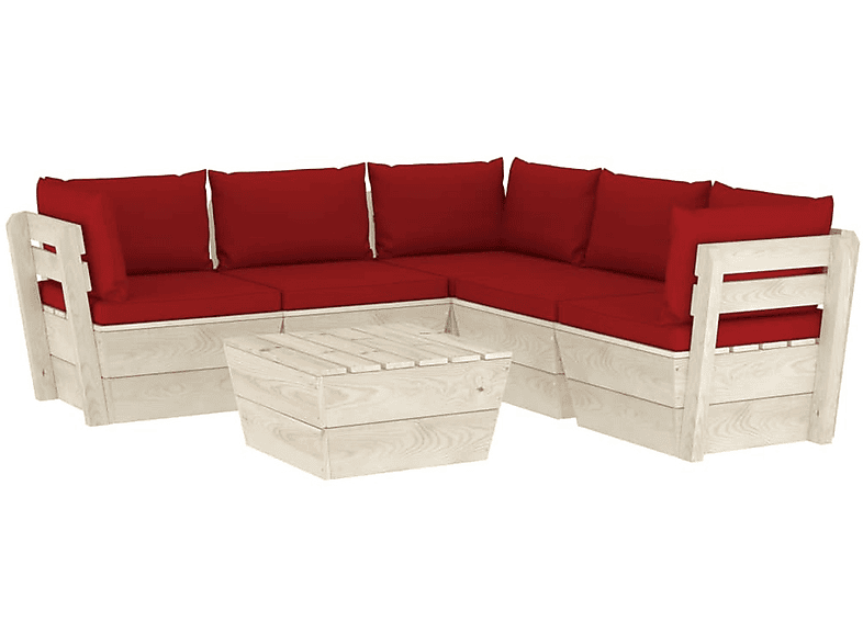 VIDAXL 3063537 Stuhlset, Rot und Gartentisch
